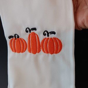 Kitchen Tea Towel- Pumpkin Embroidery Design